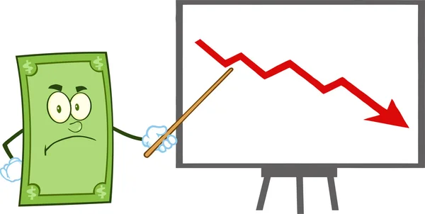 Dólar enojado personaje de dibujos animados — Vector de stock