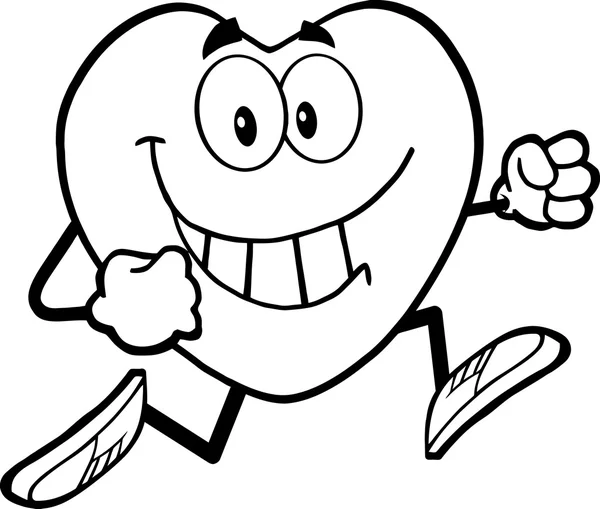 Carácter del corazón corriendo . — Vector de stock