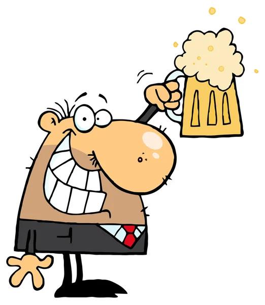 Άνδρα καρτούν με μπύρα — Διανυσματικό Αρχείο