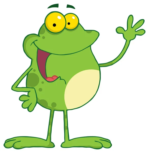 Niedliche Frosch-Cartoon-Figur — Stockvektor