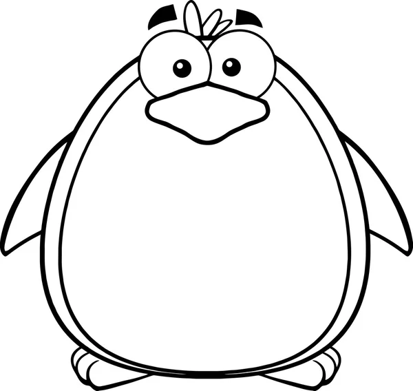 Lindo personaje de mascota de dibujos animados de pingüino — Vector de stock