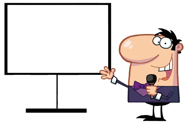 Personaje conferenciante de dibujos animados — Archivo Imágenes Vectoriales