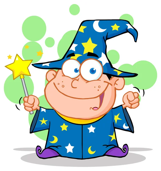 Happy Wizard Boy — Stock Vector