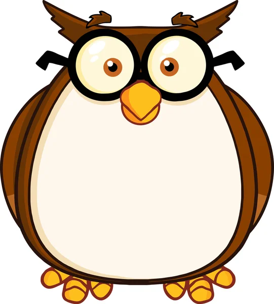 Wise Owl Teacher Cartoon Character — Stock Vector