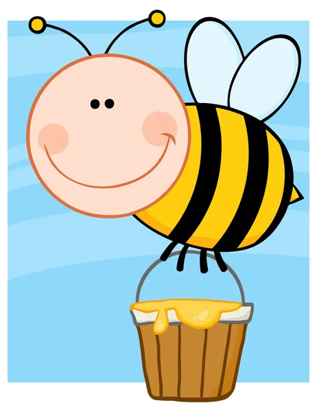 Souriant abeille mignonne — Image vectorielle
