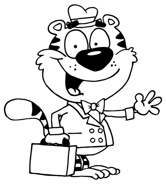 Cartoon succesvolle Tiger zakenman — Stockvector