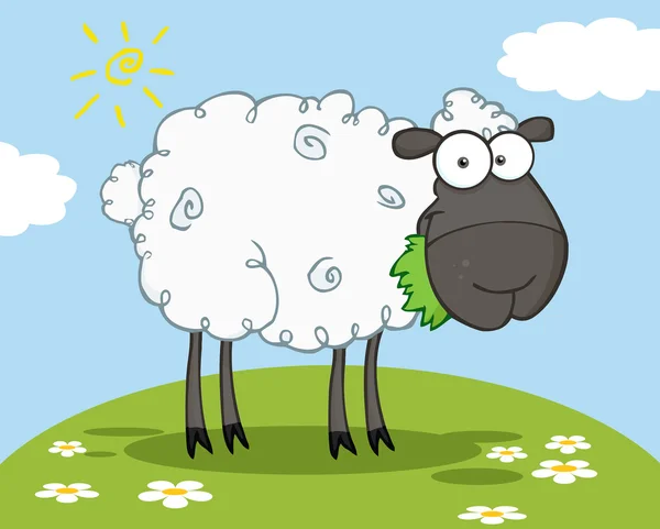 Black Sheep Cartoon Character — Stock Vector