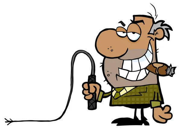 Karikatur Mann mit Peitsche — Stockvektor