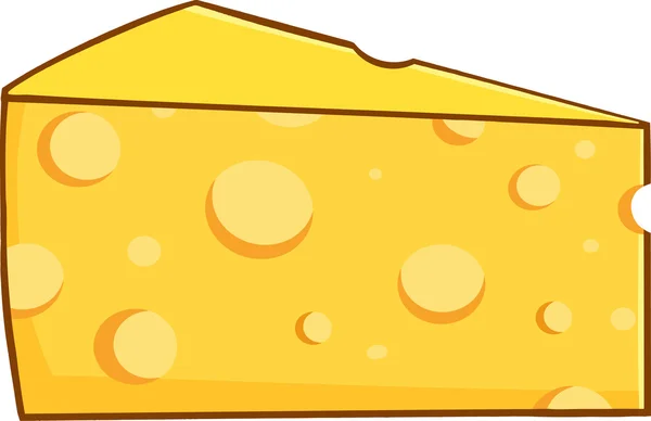 Cartoon Wedge Of Cheese — Stock Vector