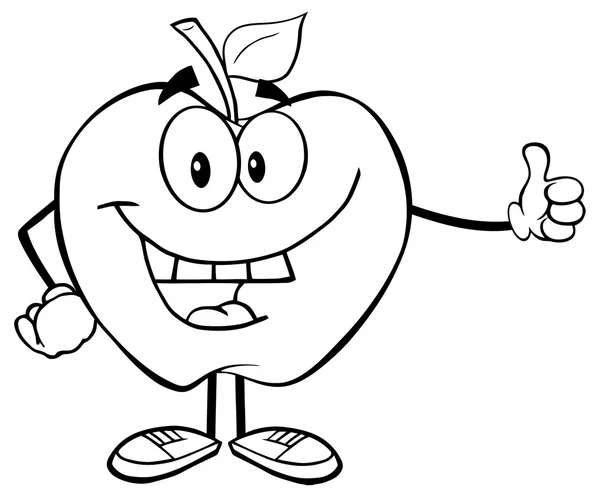Sonriente personaje de dibujos animados de Apple — Vector de stock