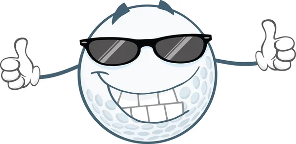 Golfball mit Sonnenbrille — Stockvektor