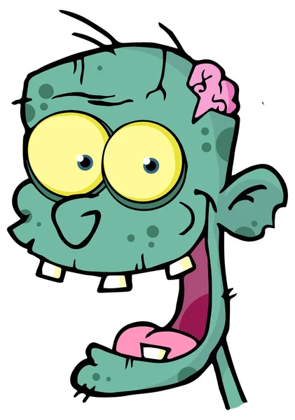 Zombie huvud Cartoon karaktär — Stock vektor