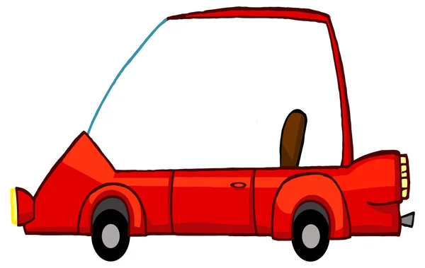Cartoon Outlined Unique Car — Stock Vector