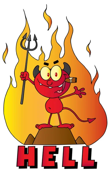 Personaje Diablo de dibujos animados — Vector de stock