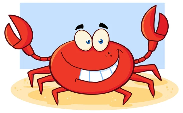 Carácter de dibujos animados de cangrejo — Vector de stock