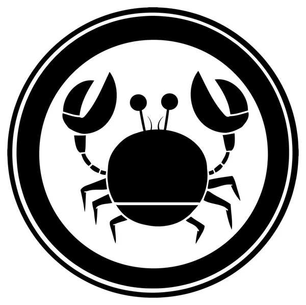 Krab czarne Logo — Wektor stockowy