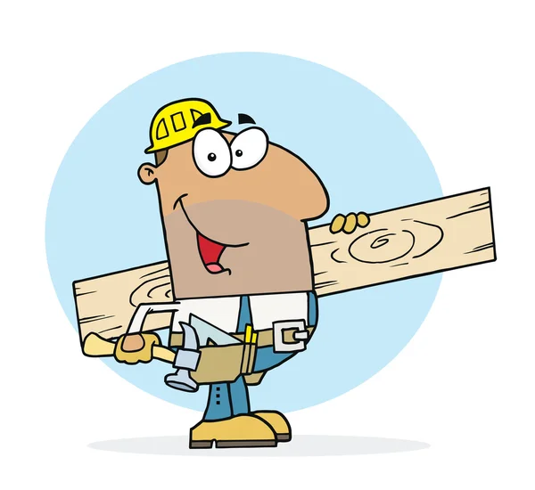 Personnage de charpentier de dessin animé — Image vectorielle