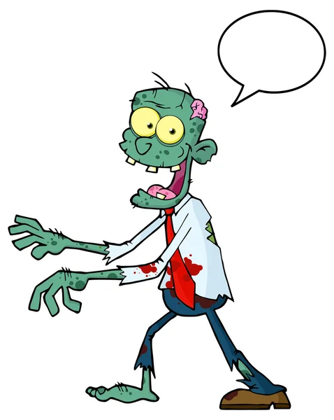 Blue Cartoon Zombie caminando — Archivo Imágenes Vectoriales