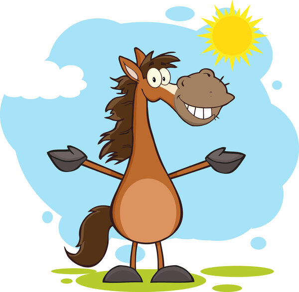 Smiling Horse  With Open Arms