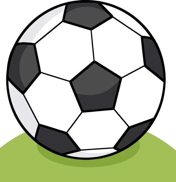 Fotboll boll på gräs. — Stock vektor