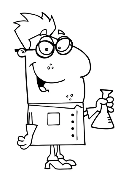 科学者の漫画のキャラクター — ストックベクタ