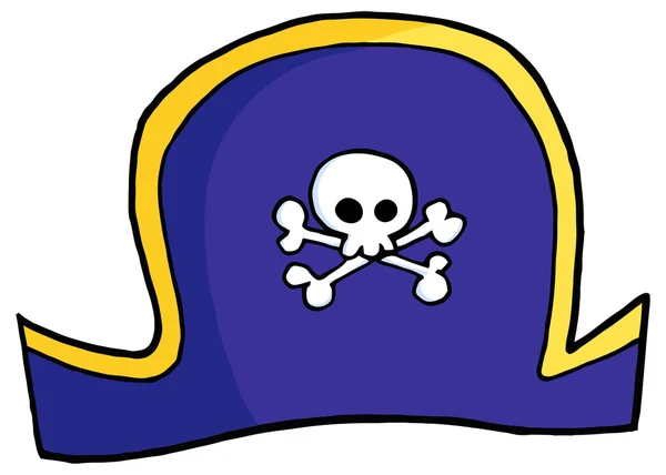 Cappello Pirata Blu su bianco. Illustrazione vettoriale — Vettoriale Stock