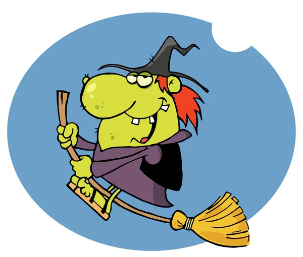 Cartoon Halloween heks — Stockvector