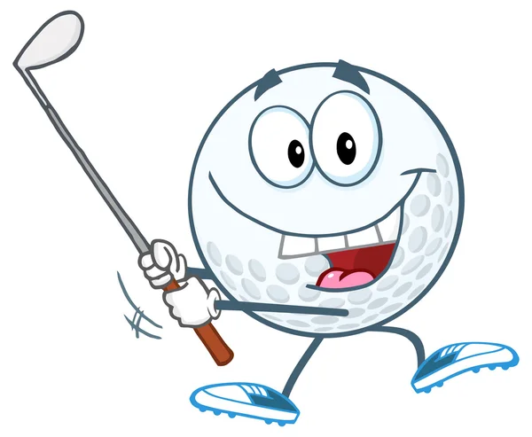 Gelukkig golfbal — Stockvector