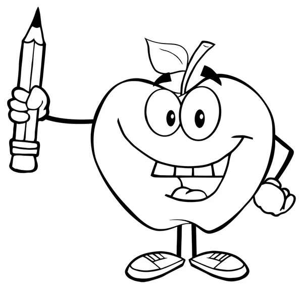 Caractère de pomme heureux — Image vectorielle