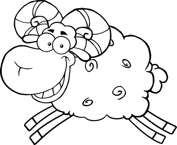 Ram Sheep Cartoon Mascote —  Vetores de Stock