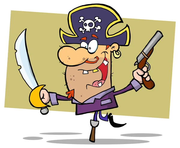 Personagem pirata desenhos animados —  Vetores de Stock