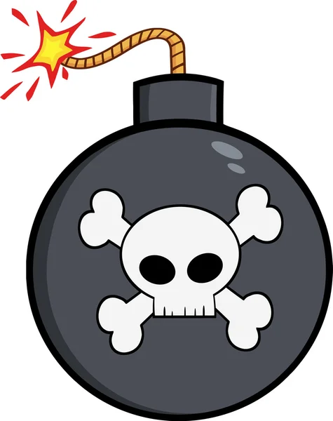 Bom met Skull And Crossbones. — Stockvector