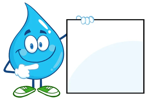 Water Drop Cartoon Character — Stock Vector