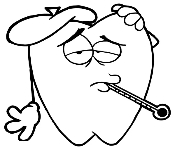 Dent de dessin animé malade — Image vectorielle
