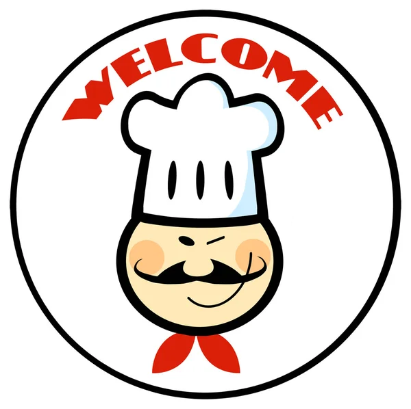 Restaurant label met cartoon chef-kok — Stockvector