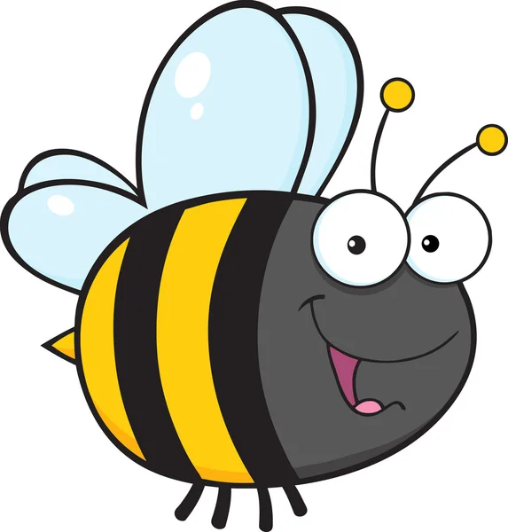 Lindo personaje de dibujos animados de abeja — Vector de stock