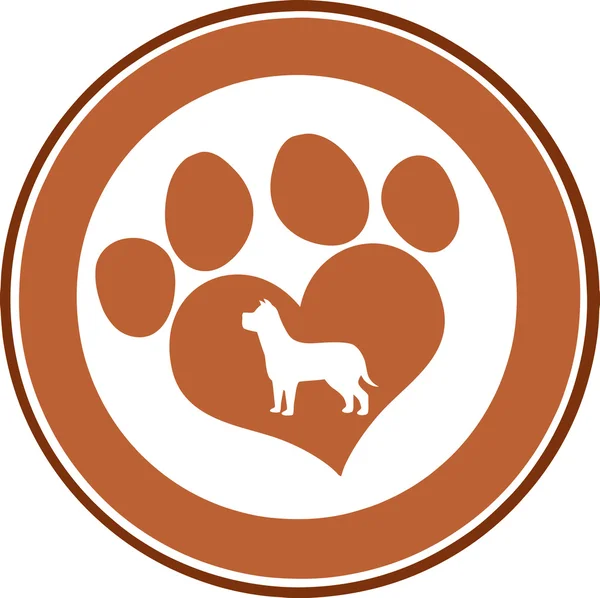 Love Paw Imprimer Cercle brun — Image vectorielle