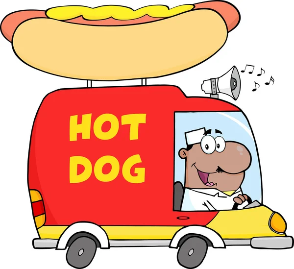 Hot Dog guida camion — Vettoriale Stock