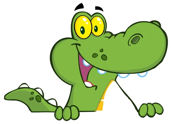 Personagem de Crocodilo dos desenhos animados — Vetor de Stock