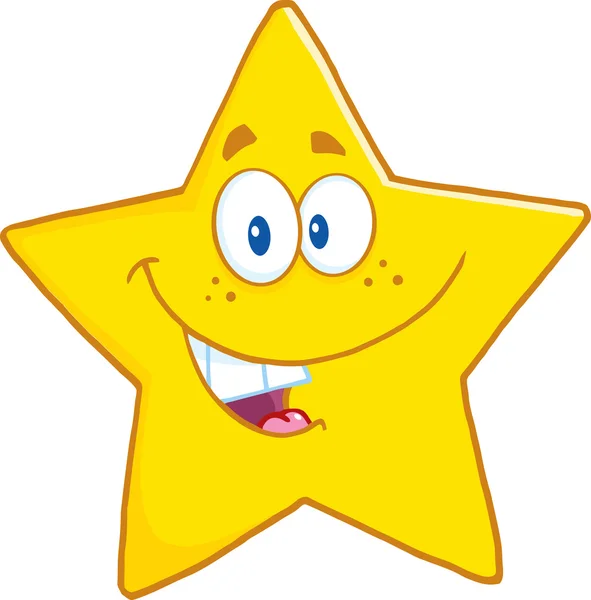 Smiling Star Character — Stock Vector