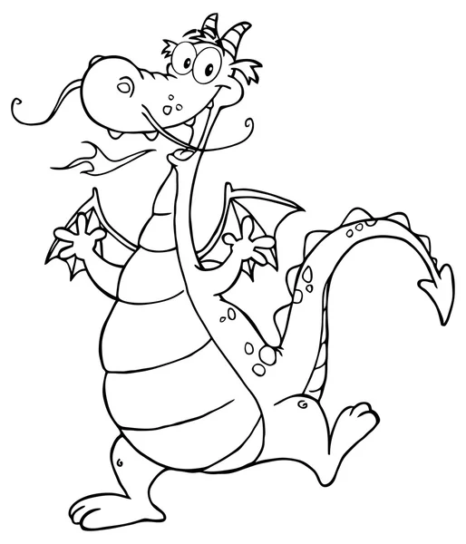 Cartoon Dragon personaggio — Vettoriale Stock