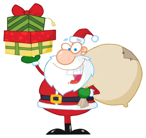 Sorridente cartone animato Babbo Natale — Vettoriale Stock