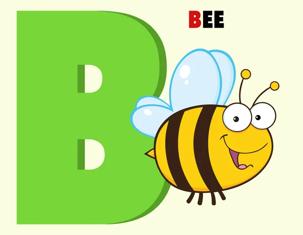 Bee met de Letter B — Stockvector