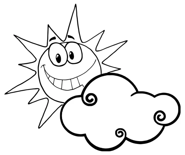 Personaje de dibujos animados Sun — Vector de stock