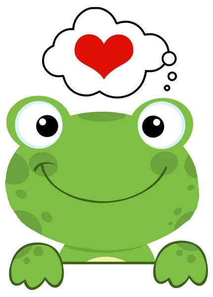 Cartoon Frog in love — Stock Vector