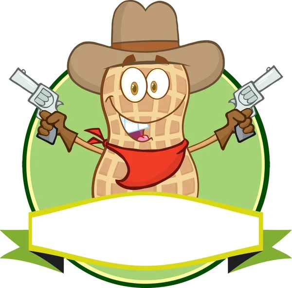 Cowboy de amendoim Desenhos animados —  Vetores de Stock