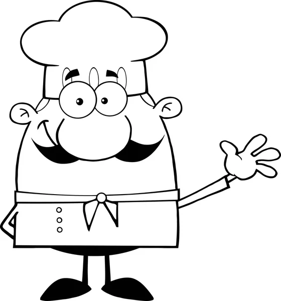 Piccolo Chef personaggio Waving — Vettoriale Stock