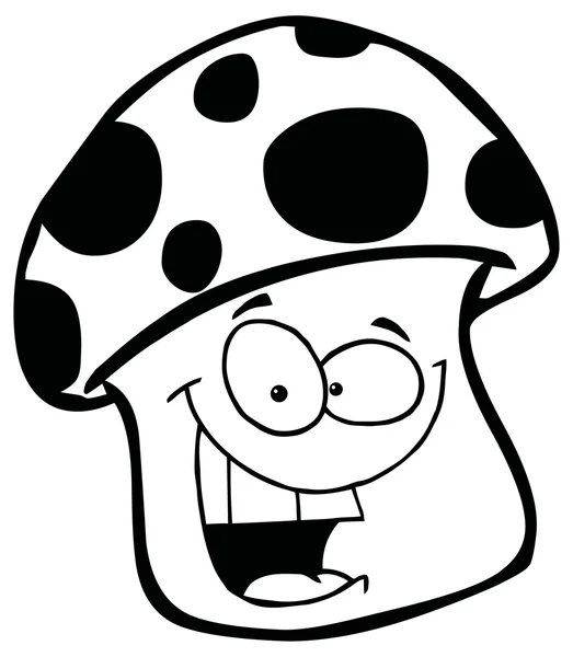 Cartoon Smiling Mushroom — Stock Vector