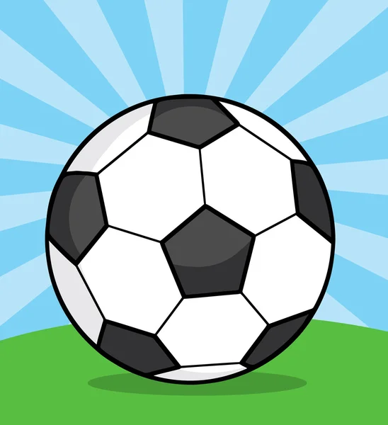 Pelota de fútbol en la hierba. — Vector de stock