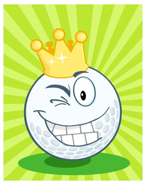 Happy Golf Ball   Character — Stock Vector